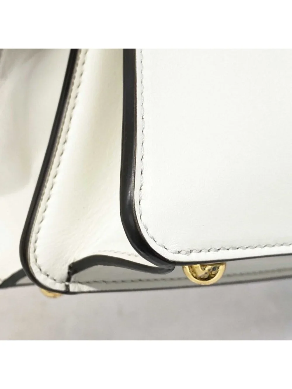 Fendi Handbag Peekaboo Icy Leather White Gold